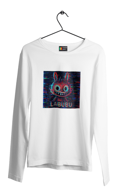 Чоловічий лонгслів з принтом "Лабубу". Crt, rgb, глітч, кіберпанк, лабубу, пікселі, ретро, спотворення, цифрове мистецтво, шум. 2070702