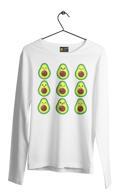 Чоловічий лонгслів з принтом "Настрій Авокадо". Авокадо, емоції, їжа. 2070702