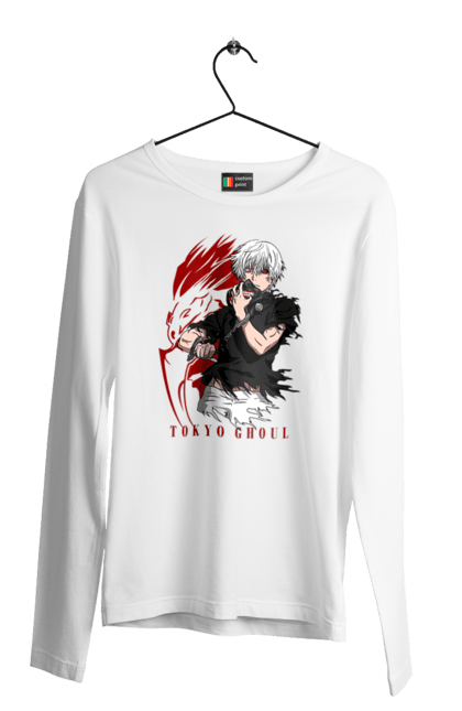 Чоловічій лонгслів з принтом "Токійський гуль". Kaneki ken, tokyo ghoul, аніме, драма, жахи, канеки кен, канекі кен, манга, токійський гуль, фантастика. 2070702