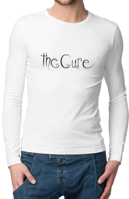 Мужской лонгслив с принтом The Cure. Cure, kiss me, альтернативный рок, готик-рок, группа, дрим-поп, музыка, новая волна, постпанк, рок. 2070702