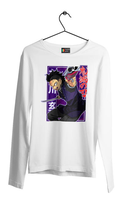 Men's longsleeve with prints Demon Slayer Genya Shinazugawa. Anime, demon slayer, genya, genya shinazugawa, kimetsu no yaiba, manga, аниме, истребитель демонов, манга. 2070702