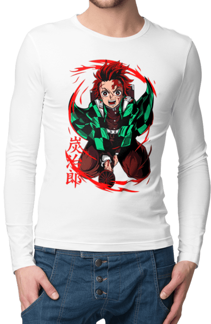 Men's longsleeve with prints Demon Slayer Tanjiro. Anime, demon slayer, kamado tanjiro, manga, tanjiro. 2070702