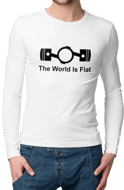 Чоловічий лонгслів з принтом "World Flat". Авто, деталь. 2070702