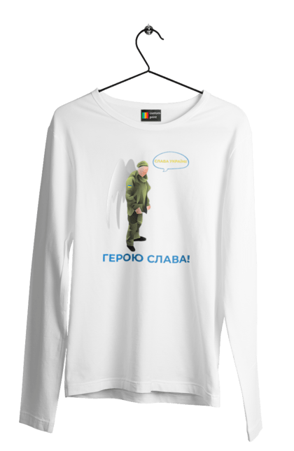 Чоловічий лонгслів з принтом "Герою Слава". Герою слава, героям слава, пам`ять, русофобія недостатня, слава україні. 2070702