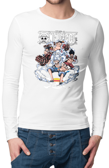 Men's longsleeve with prints One Piece Luffy. Anime, luffy, manga, monkey de luffy, one piece, pirates. 2070702