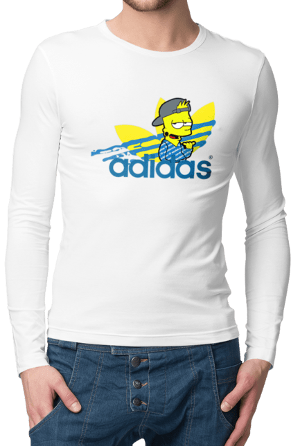 Чоловічій лонгслів з принтом "Adidas Барт". Adidas, bart, адідас, барт, мультфільм, серіал, сімпсон. 2070702