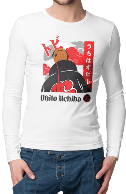 Чоловічій лонгслів з принтом "Наруто Учіха Обіто". Naruto, obito, obito uchiha, аніме, манга, наруто, обіто, серіал, учіха, учіха обіто. 2070702