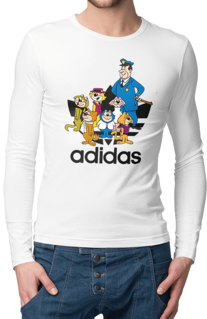 Чоловічій лонгслів з принтом "Adidas Top Cat". Adidas, top cat, адідас, кіт, коти, мульт, мультсеріал. 2070702