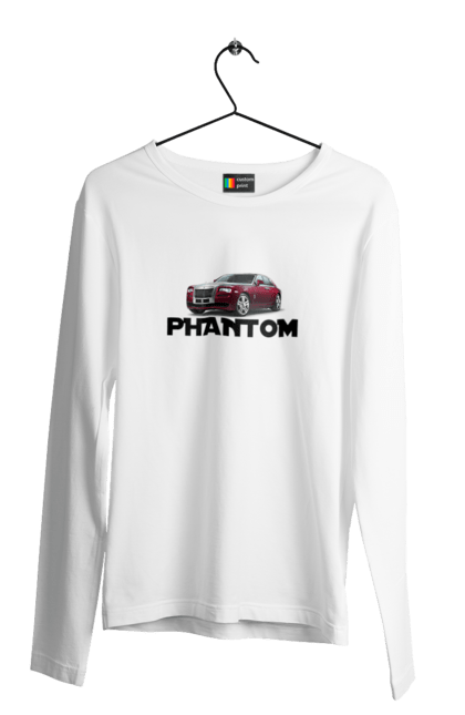 Чоловічий лонгслів з принтом "Ролс ройс". Авто, автомобіль, люкс клас, ролс ройс, седан, фантом. 2070702