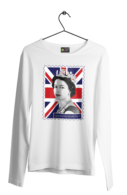 Men's longsleeve with prints Queen Elizabeth II. Britain, british, england, platinum jubilee, queen, queen elizabeth, queen elizabeth ii, rip queen elizabeth. 2070702