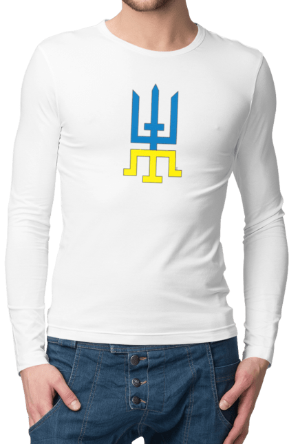 Чоловічий лонгслів з принтом "Кримська квітка 2023.(світлий фон )". 2023, sarabeevart, квітка, крим, купити, патріотична, україна. 2070702