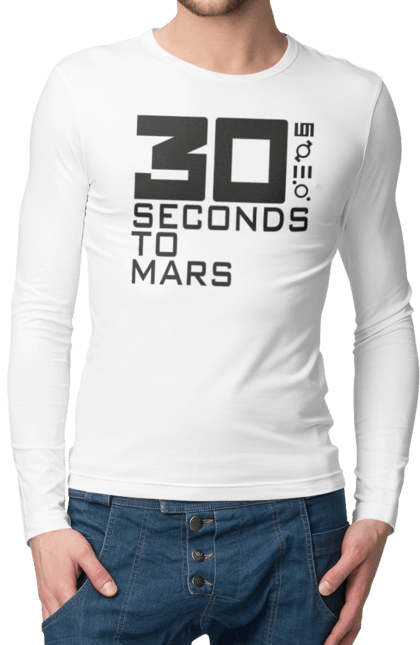 Чоловічій лонгслів з принтом "Thirty Seconds to Mars". 30 seconds, 30 секунд, thirty seconds, альтернативний рок, група, музика, рок, секунди до марсу, хард рок. 2070702