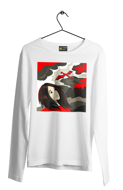 Men's longsleeve with prints Girl and dragon. Dragon, fantasy, romance, young woman. 2070702