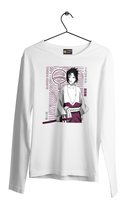 Men's longsleeve with prints Naruto Sasuke Uchiha. Anime, manga, naruto, sasuke, sasuke uchiha, team 7, team number 7, uchiha. 2070702