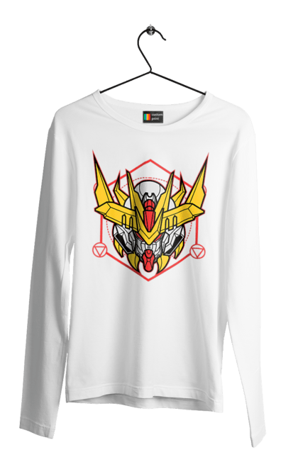 Men's longsleeve with prints Gundam Barbatos Lupus Rex. Anime, asw g 08, barbatos lupus rex, game, gundam, manga, robot, video game, war. 2070702