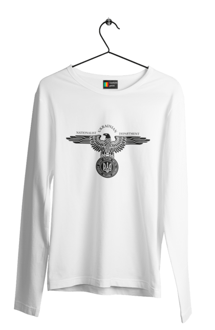 Чоловічий лонгслів з принтом "Орел і Герб". Герб, герб україни, орел, патріотичне, україна, українська символіка, українське. 2070702