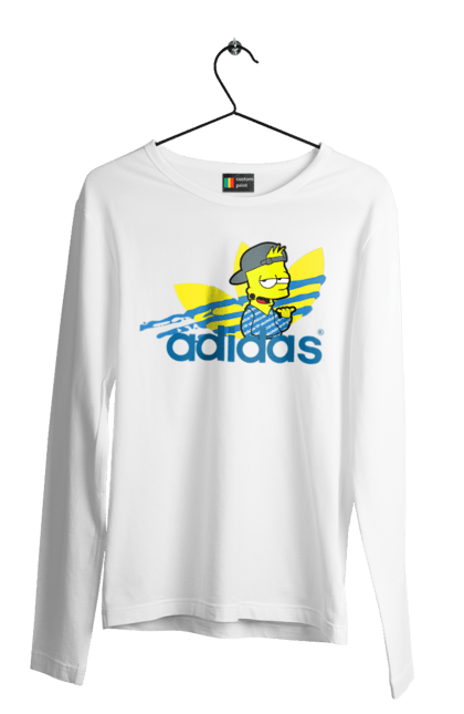 Чоловічій лонгслів з принтом "Adidas Барт". Adidas, bart, адідас, барт, мультфільм, серіал, сімпсон. 2070702