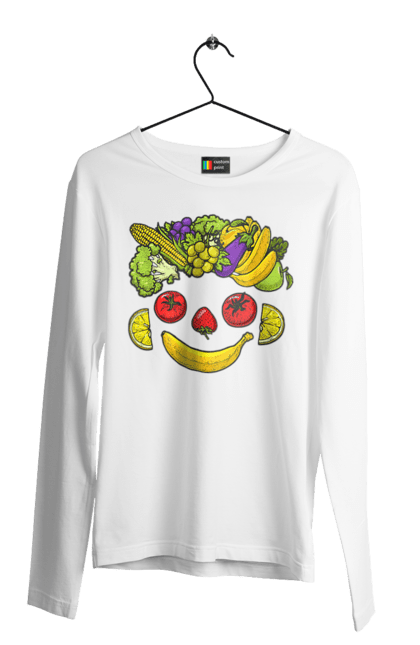 Men`s longsleeve with prints Hls Smile. Healthy, smile, vegetable. 2070702