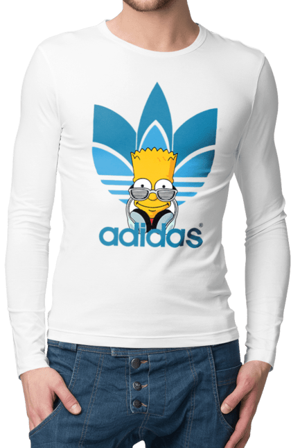 Чоловічій лонгслів з принтом "Adidas Барт". Adidas, bart, адідас, барт, мультфільм, серіал, сімпсон. 2070702