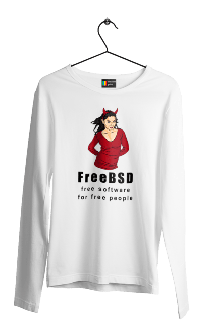 Чоловічий лонгслів з принтом "Freebsd Для Вільних". Bsd, freebsd, unix, адміністратор, айті, айтішник, безкоштовна, безкоштовно, бестія, вільна, демон, демонесса, доступність, незалежність, операційна система, ос, програміст, програмне забезпечення, свобода, сисадмін, система, системний адміністратор, софт, текст, червоний, чорний. 2070702