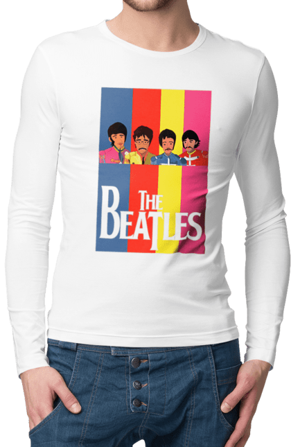 Men's longsleeve with prints The Beatles. Beatles, george harrison, john lennon, liverpool four, music, paul mccartney, ringo starr. 2070702