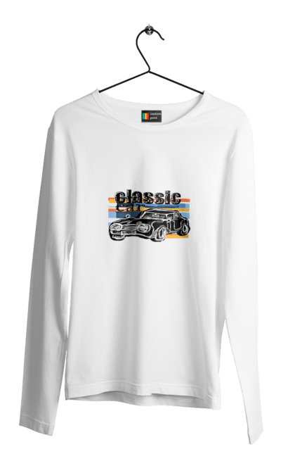 Чоловічий лонгслів з принтом "Принт Класичний Автомобіль". Автомобіль, класичний, ретро авто, старовинний автомобіль. 2070702
