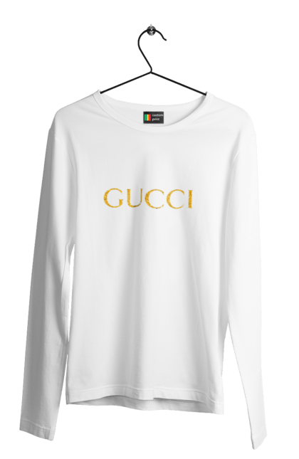 Чоловічій лонгслів з принтом "Gucci". 2022, gucci, бренд, гуччи, мода. CustomPrint.market