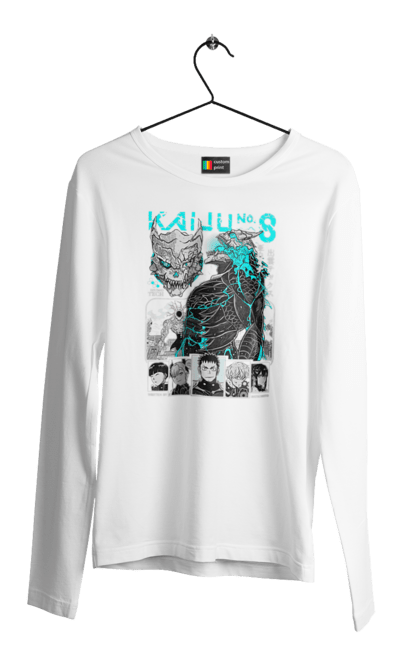 Men's longsleeve with prints Kaiju № 8 Kafka Hibino. Anime, hibino kafka, kafka hibino, kaiju, kaiju 8, kaiju 8, kaiju № 8, manga. 2070702