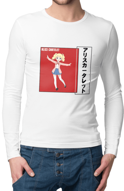 Men's longsleeve with prints Kiniro Mosaic Alice Cartelet. Alice, alice cartelet, anime, gold mosaic, kiniro mosaic, kinmoza, manga. 2070702