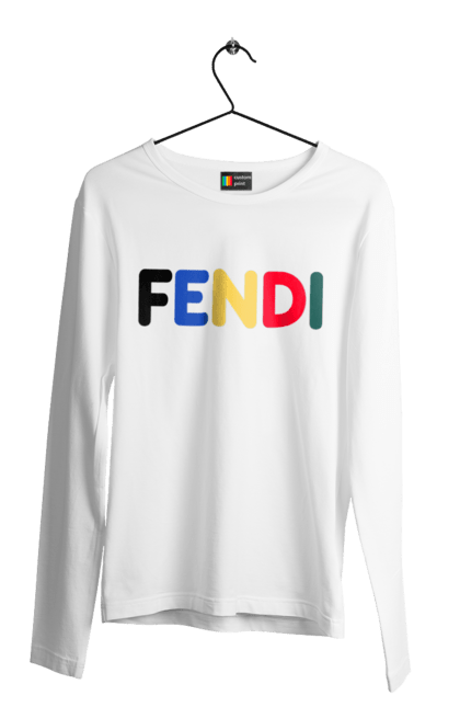 Чоловічій лонгслів з принтом "Fendi". Fendi, lvmh, бренд, будинок моди, італія, люкс, мода, одяг, сумка, фенді. 2070702