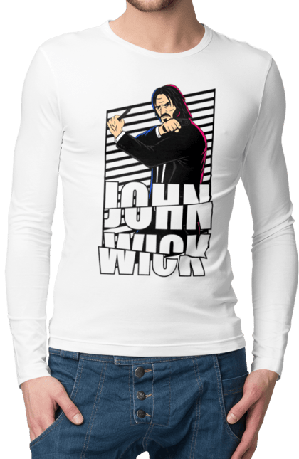 Men's longsleeve with prints John Wick. Action movie, john wick, keanu reeves, killer, movie. 2070702