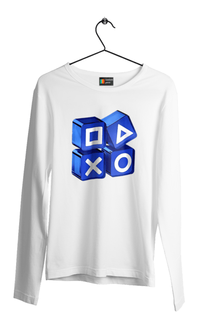 Чоловічий лонгслів з принтом "Геймпад". Playstation, sony, геймпад, гра, джостик. 2070702