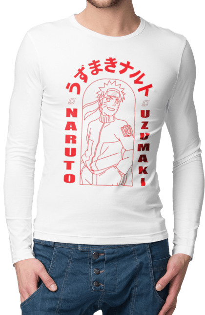 Men's longsleeve with prints Naruto. Anime, character, manga, naruto, ninja, tv series. 2070702