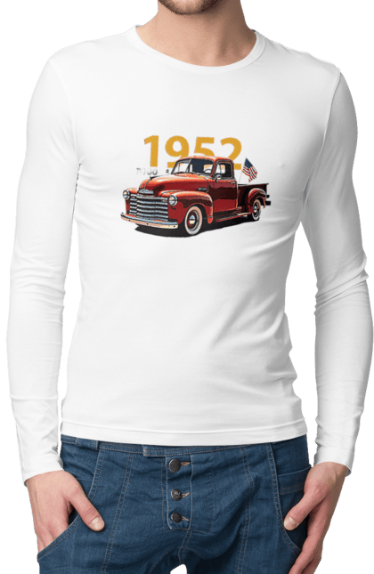 Men's longsleeve with prints Chevrolet 3100. Auto, car, chevrolet, chevrolet 3100, pickup, truck. 2070702