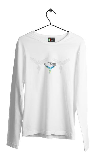 Men`s longsleeve with prints Ukraine 2022. 2022, bird, contour, design, flag, parrots, patriotic, ukraine, war. 2070702