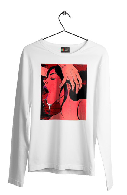 Men`s longsleeve with prints Girl Sucks With Saliva. Sex, suck. 2070702
