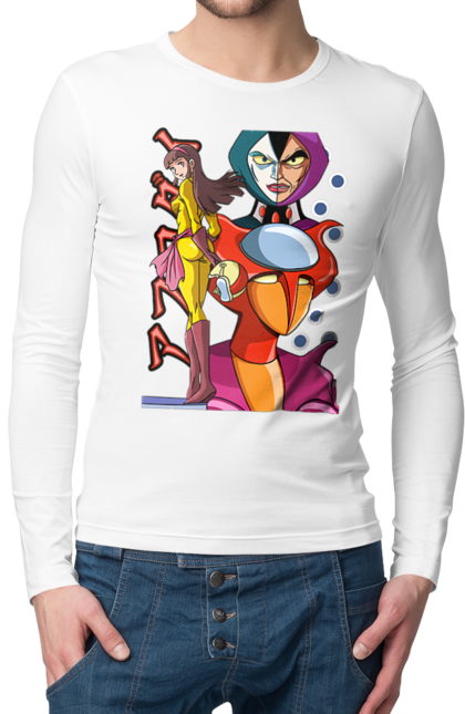 Men's longsleeve with prints Mazinger Z Aphrodite. Anime, aphrodite, manga, mazinger z, mecha, robots. 2070702