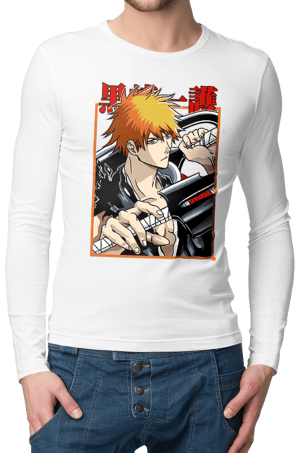 Чоловічій лонгслів з принтом "Бліч Куросакі Ічіґо". Anime, bleach, ichigo kurosaki, manga, аніме, бліч, ічіго, куросакі ічіґо, манга. 2070702