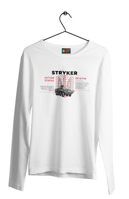 Чоловічий лонгслів з принтом "Stryker". F16, nasams, stryker, zuzana, гаубиця, два герби, залужний, сюзанна. 2070702