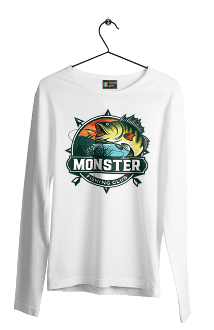 Men`s longsleeve with prints Fishing club. Fisherman, fishing, hobby, vacation. 2070702