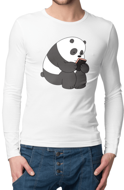 Чоловічій лонгслів з принтом "Панда". Panda, медведь, мишка, панда. futbolka.stylus.ua