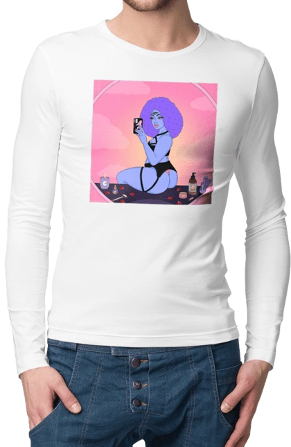 Purple Girl Photo In The Mirror