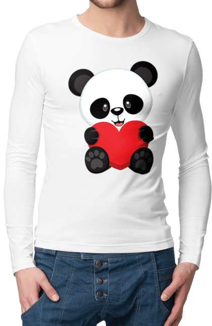 Чоловічій лонгслів з принтом "Панда". Panda, медведь, мишка, панда. futbolka.stylus.ua