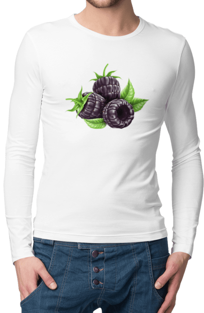 Чоловічий лонгслів з принтом "Ожина". Ожина, ягода. 2070702