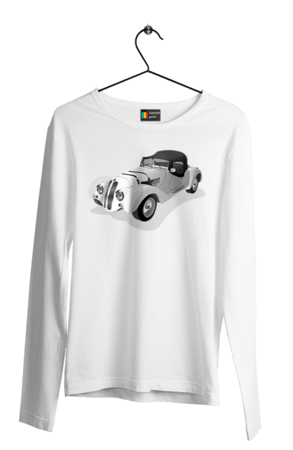Чоловічий лонгслів з принтом "Автомобіль". Авто, автомобиль, класика, старовинна машина, старовинний. 2070702