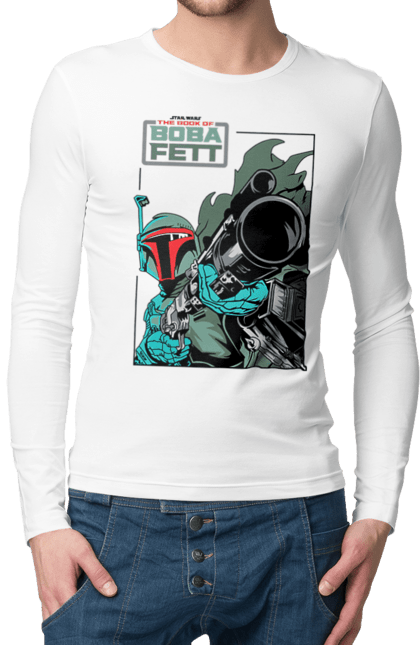 Men's longsleeve with prints Boba Fett. Bob fett, boba fett, clone, head hunter, star wars. 2070702