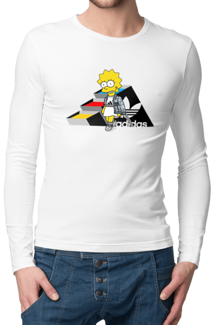 Чоловічій лонгслів з принтом "Adidas Ліса". Adidas, lisa, simpson, адідас, ліса, ліса сімпсон, мультсеріал, персонаж, серіал, сімпсон. 2070702