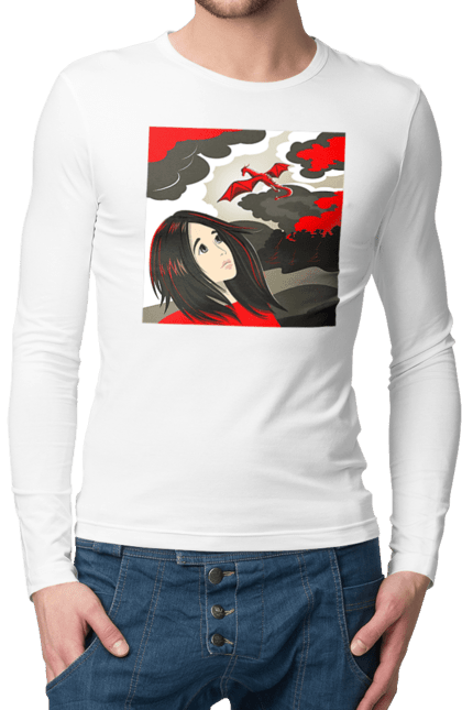 Men's longsleeve with prints Girl and dragon. Dragon, fantasy, romance, young woman. 2070702