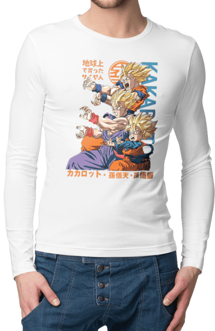 Чоловічій лонгслів з принтом "Перли дракона". Anime, dragon ball, goku, manga, vegeta, аніме, вегета, гоку, манга, перли дракона. 2070702