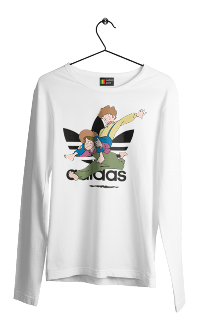 Чоловічій лонгслів з принтом "Adidas Том Соєр". Adidas, tom sawyer, адідас, книга, мультфільм, повість, пригоди, том соєр, том сойер. 2070702